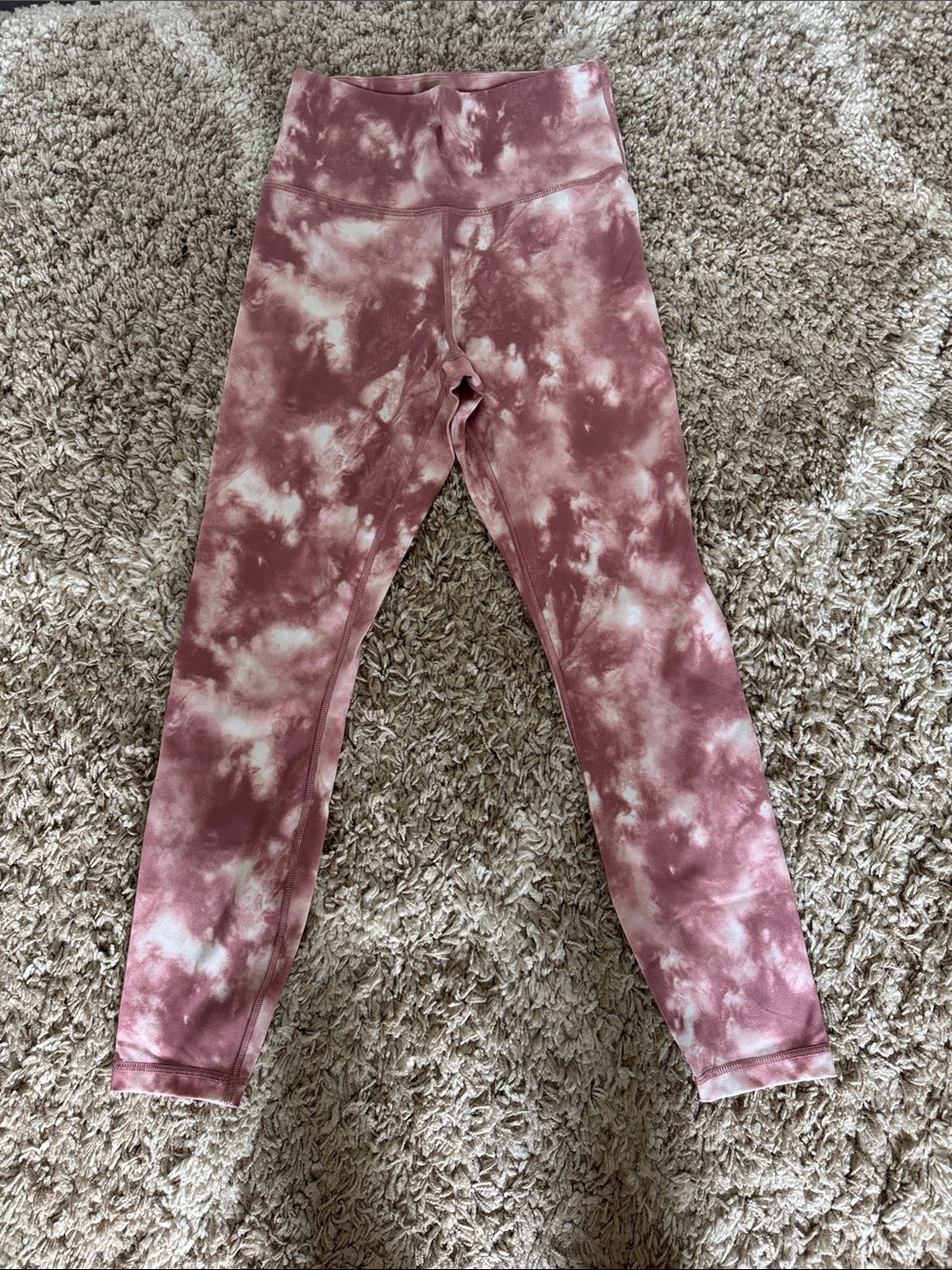 Banana Republic Mauve and Cream Tie-Dye Leggings